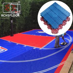 China Skin Textured Outdoor Sports Tiles 410g Weight Basketball Court Tiles CE RoSH on sale