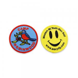 Quality 100% Embroidered Custom Logo Patches Smiley Face Iron On Patch Jackets Hats for sale