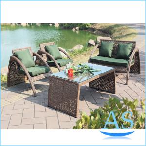 Quality cheap Outdoor patio sofa set pe rattan Garden sofa set restaurant cafe sofa SR04 for sale