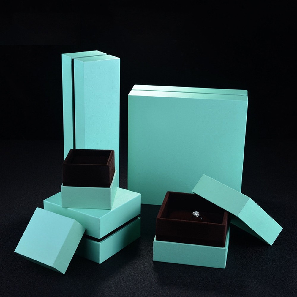 Quality Bespoke Two Piece Cardboard Ring Boxes With Black Coloured Lip for sale