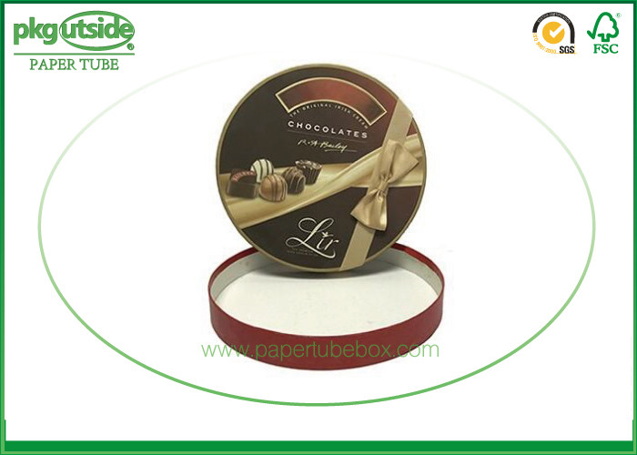 Buy Custom Cardboard Round Chocolate Box Metal Color Printing Elegant Design at wholesale prices