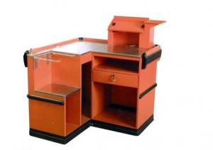Quality Stainless Supermarket Checkout Cashier Counter Desk / Custom Shop Cash Counter for sale