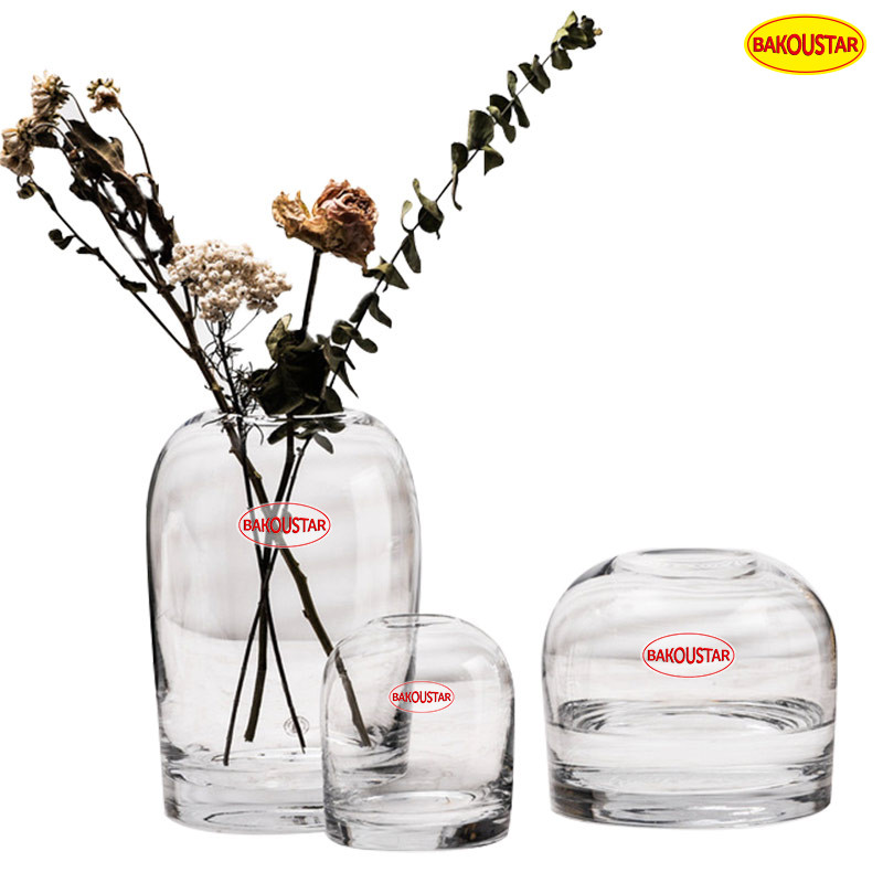 Polished Decorative Thick Crystal Glass Vases 11cm Diameter