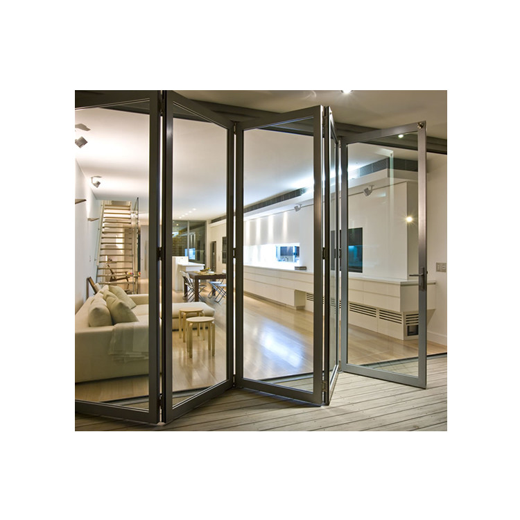 Quality Building Anodized 2000mm 1.8mm Metal Bifold Doors for sale