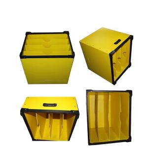 Quality ODM Yellow Blue Folding Coroplast Shipping Boxes Bins 1220×2440mm for sale