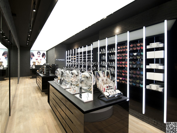 High level customzied cosmetics display design showcase custom design retail