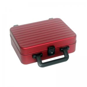 Quality Small Pure Aluminum Beauty Case Red Aluminum Cosmetic Cases Store Jewelry for sale
