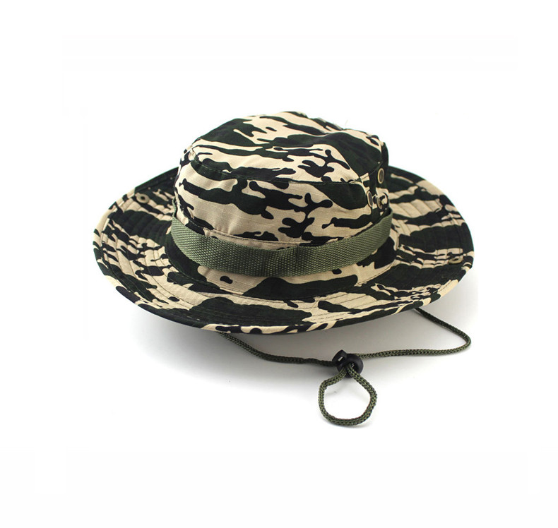 Quality 100% Cotton Fisherman Bucket Hat With Strings Plain Pattern Quick Dry for sale