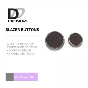 Quality Fashion Round Blazer Coat Buttons With Silver Metal & Plastic Material Combination Button for sale