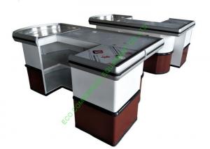 Quality Custom Build Cash Register Checkout Counter / Supermarket Cash Wrap Counter Table for sale