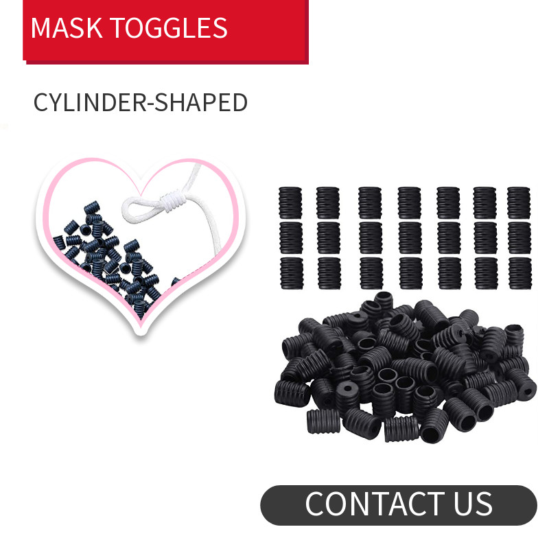 Quality Face Masks Round Flat Shape & & Black Silicone Spiral 6mm Elastic Cord Stopper for sale