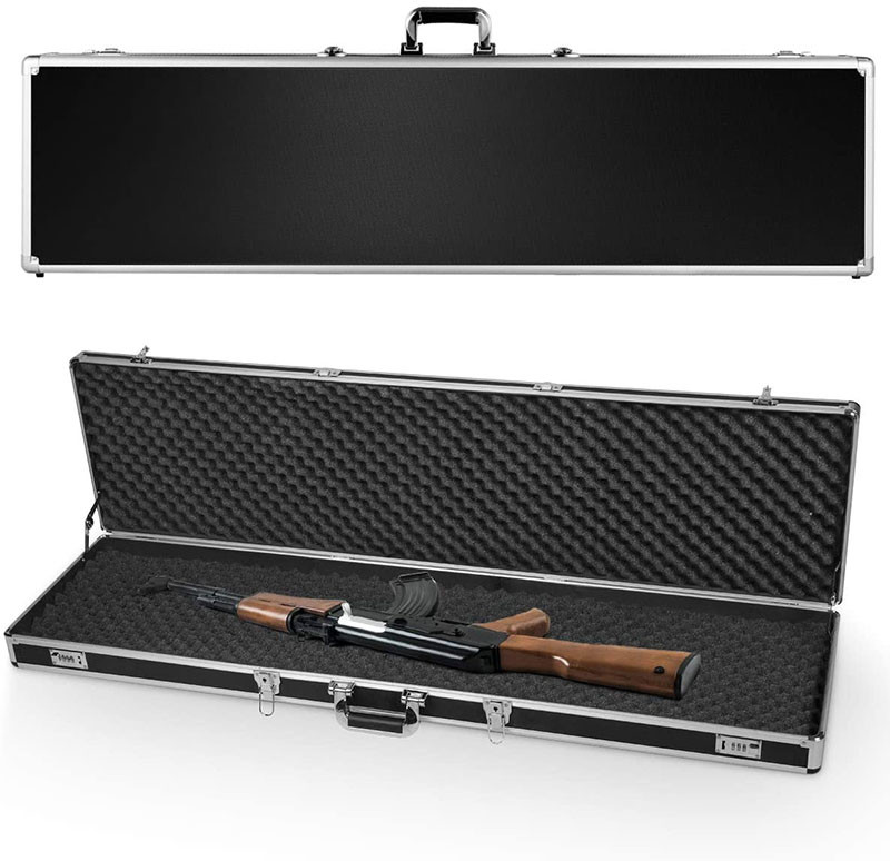 Quality Hard Aluminum Gun Case Long Waterproof Carrying Case Lockable And Thick Foam for sale