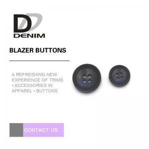 Quality Navy Blue Black Personalized Blazer Buttons , Custom 4 Hole Plastic Button for sale
