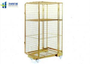 Quality 4 Caster Wire Cage Trolley Eco - Friendly For Logistics Transport Security for sale