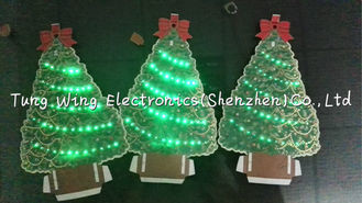Quality Christmas Tree Shaped Greeting Card Sound Module 4C Printing With AG10 Battery for sale