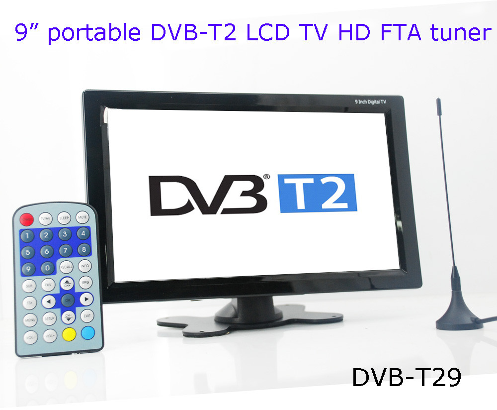 China DVB-T29 9 inch portable DVB-T2 LCD TV monitor 2014 HD FTA digital TV receiver decoder on sale