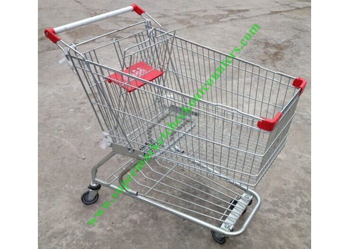 Quality American Style Supermarket Shopping Wire Cart / Customized Carbon steel Hand Trolley for sale