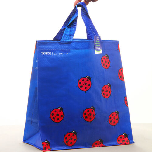 Quality Woven Polypropylene Tote Bags for Supermarket , Blue Custom Printed Totes for sale