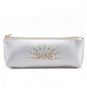 Quality Washable Silver Custom Cosmetic Bags With Double Side Lamination ,  Travel Organizer Bag for sale
