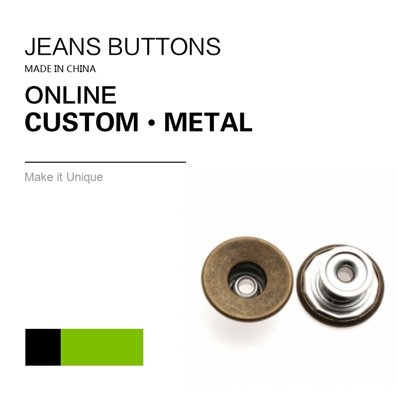 Quality Antique Brass Custom Jeans Metal Button Denim Clothing Bulk Trims for sale