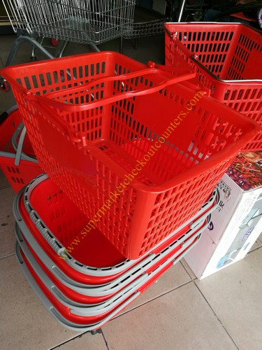 Retail Grocery Supermarket Hand Held Shopping Baskets 20kg Capacity