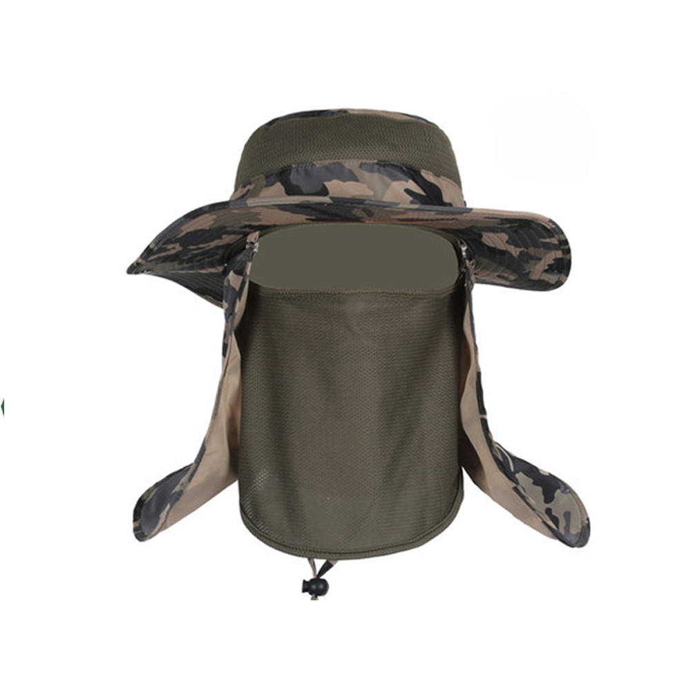 Quality 100% Cotton Sun Protection Mens Hiking Boonie Hat With Neck Flap Plush Style for sale