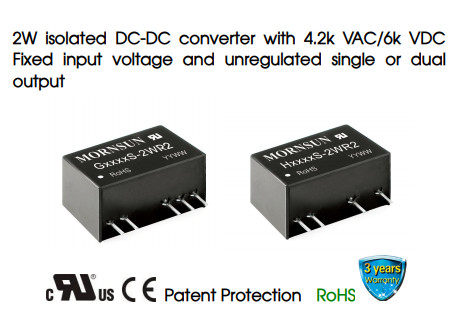 Buy cheap 2W 5V Medical DC DC Converter Isolated H_S-2WR2 Series Low Insulation from wholesalers