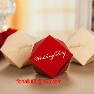 Quality Korean Wedding Day Marriage Boxes 2014 Red Paper Chocolate Gift Boxes as Wedding Favors 100pcs/lot for sale