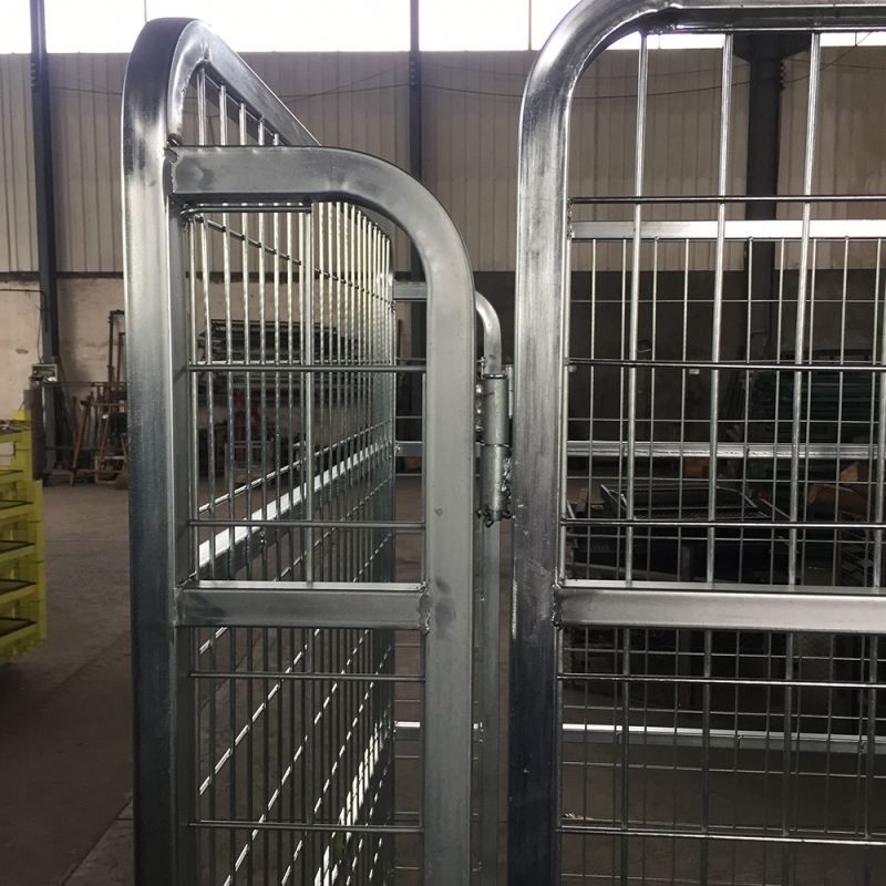 Demountable Rolling Storage Cage Heavy Duty Stackable Zinc Plated Surface