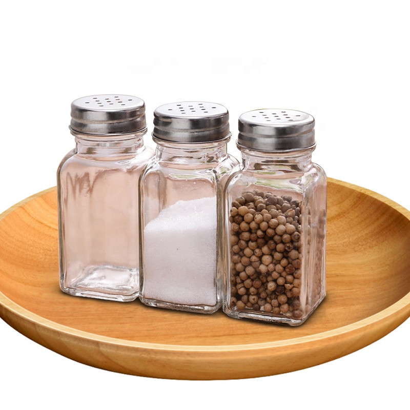 Buy 2.8*2.8*10.5cm Transparent Glass Jars 4oz Square Glass Spice Jars Condiment at wholesale prices