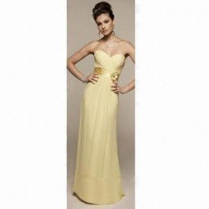 Quality Gorgeous Strapless Sweetheart Prom Bridesmaid Dress, Decorated with Craft Flower for sale