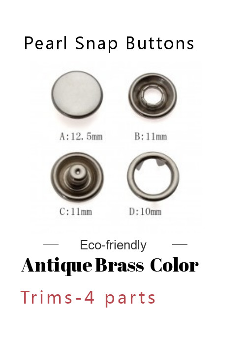 Quality Decorative Bulk 16L Pearl Brass Snap Buttons for sale