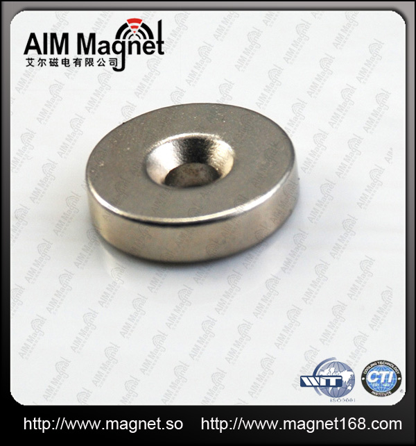 Quality 20mm dia x 3mm thick x5mm c/s hole N42 countersink neodymium magnets for sale