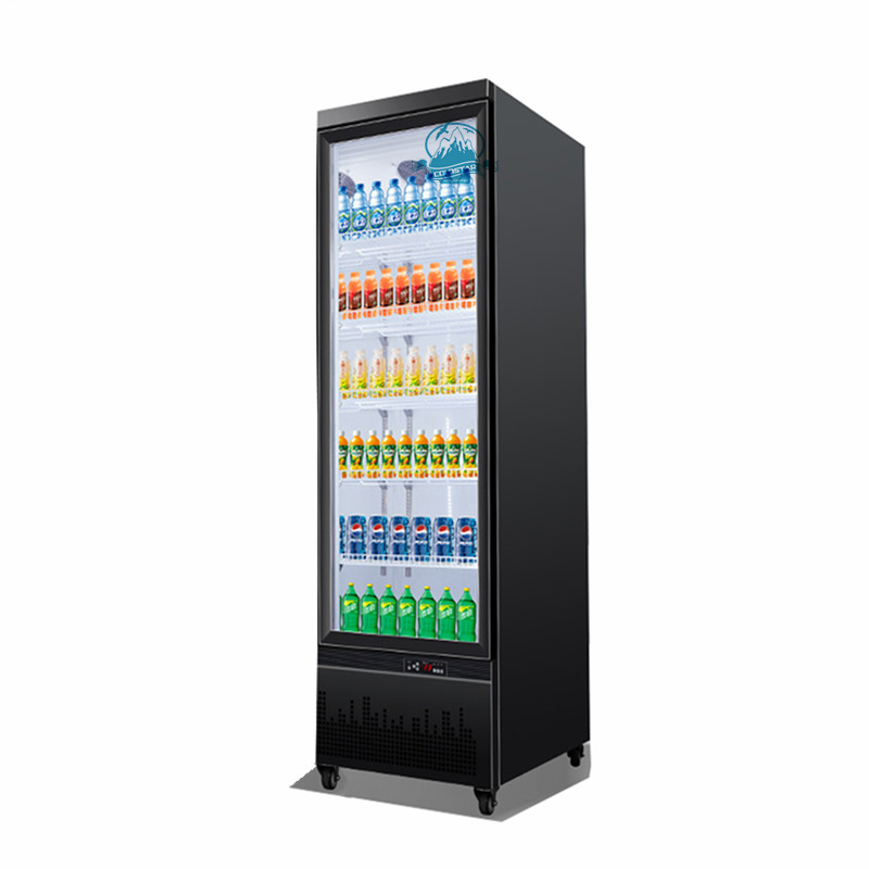 Quality Drink beverage chiller upright glass door refrigerator for supermarket for sale