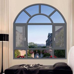 Quality Half Circle 130cm 1.7mm Aluminium Frame Casement Window for sale