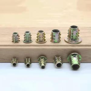 Quality M6 M8 M10 Steel Yellow Zinc Furniture Fixing Threaded Wood Insert E Nut for sale