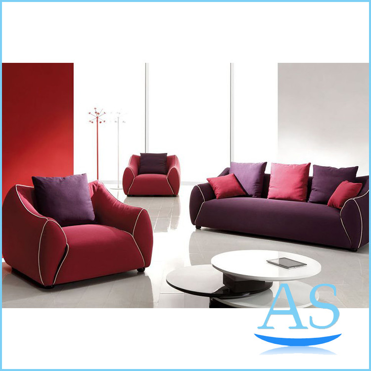 Buy cheap China products from china modern purple and red sofa living room fabric Sofa set from wholesalers