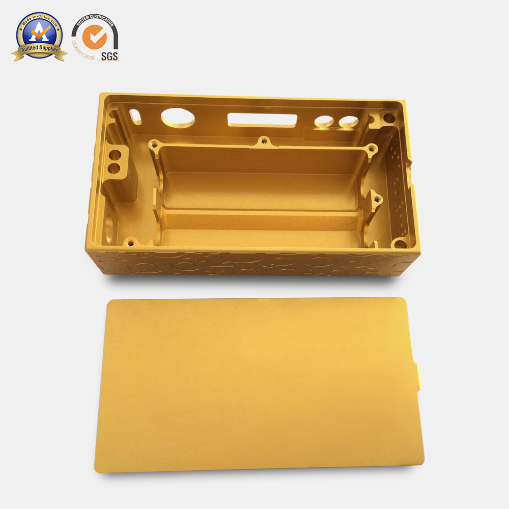 Quality Yellow Coated Cnc Mechanical Parts Electronic Cigarette Aluminum Case for sale