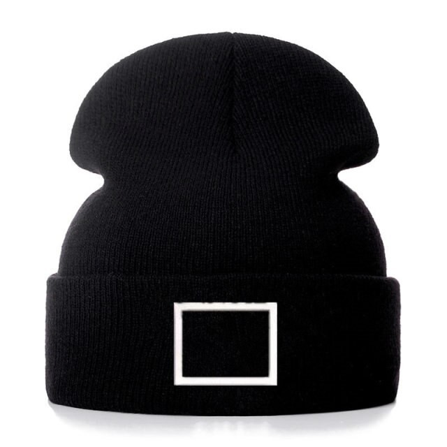 Quality 60cm Embroidery Knit Beanie Hats For Men Fluorescent Hat for sale