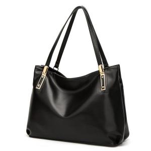 Quality Soft Leather Shoulder Handbags , Leather Black Handbags With Long Shoulder Straps for sale