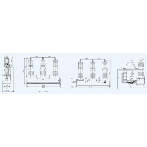 Medium Voltage Vacuum Circuit Breaker ZW32 630A 15kV High Efficeincy