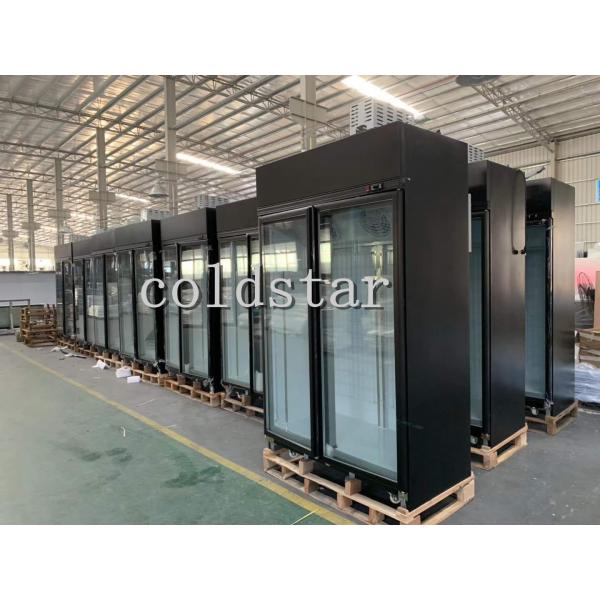 Supermarket Refrigerated Showcase Commercial Glass 2 Doors Cooler