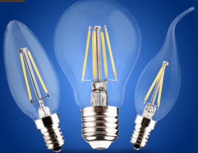 A60 bulb glass E27 Edison COG lamp LED Filament Bulb Candle Light Sapphire Substrate