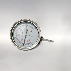 Quality Adjustable Stem Dial Bimetal Thermometer 100mm All Stainless Steel for sale