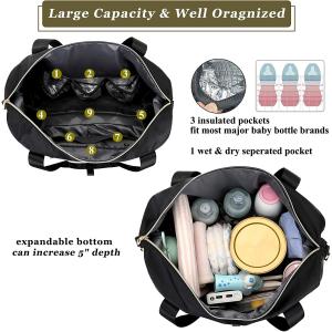 Soft Cute Diaper Tote Bags Small Insulated Bottle Pockets For Newborn Personaliz