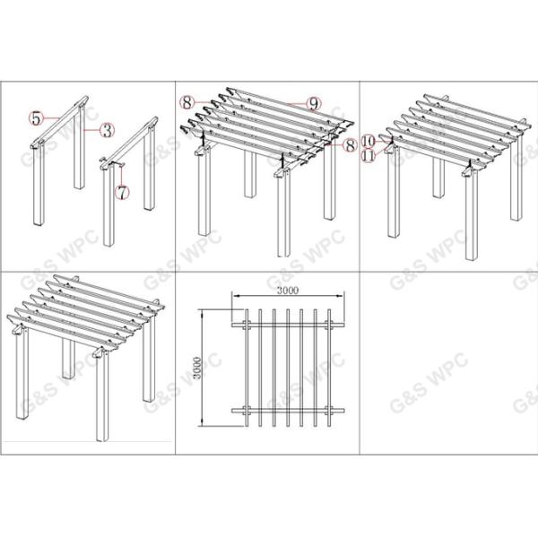 Anti Pressure WPC DIY Decking 90 X 90MM HDPE Wood Plastic Composite Boards