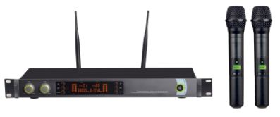 LS-975 muti channel wireless microphone system UHF IR selectable frequency PLL rechargeable battery half rack size