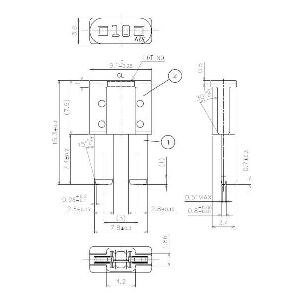 MICRO2 Automotive Blade Fuses 32V 10A Red For Ford Tap Adapter Mini Blade Fuse Holder