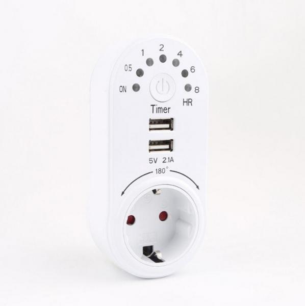 EU/GR type 180 Angel USB Socket with countdown timer control 5V 2.1A AC plug