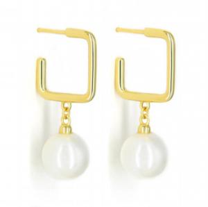 Quality Barley Jewelry Womens Pearl Shape Love Stud Earring 925 Silver Large Statement Hoop Earrings for sale